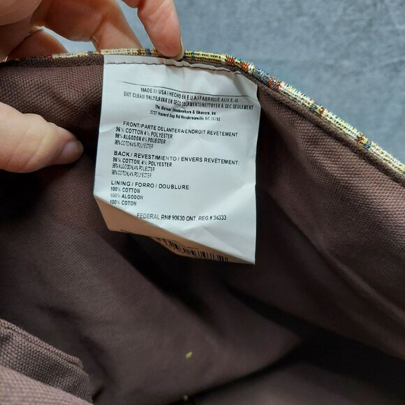 Linda Picken Pug Tapestry Shoulder Tote Bag With Brown Handles Made In USA - Picture 5 of 9